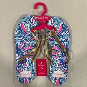 NWT Lilly Pulitzer for Target My Fans Print Flip Flop